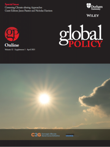 Special Issue - Governing Climate‐altering Approaches